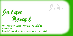 jolan menzl business card